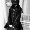 veste en laine noire pour femme, manteau japonais, produit en série, automne hiver, col à nœud mignon, doux et élégant, pardessus lolita