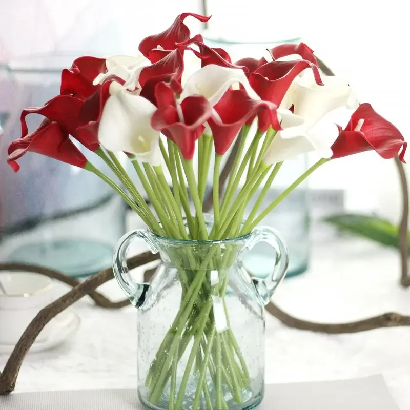 bouquets de fleurs de lys calla en pu, décoration d'automne pour la maison, plantes artificielles, fausses fleurs artificielles, décoration de mariage bouquets de fleurs de lys calla en pu, décoration d'automne pour la maison, plantes artificielles, fausses fleurs artificielles, décoration de mariage