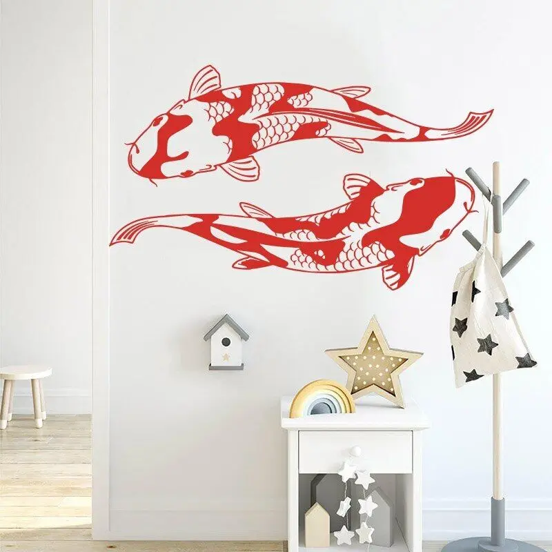 autocollant mural japonais koi carp, 2 pièces, décoration pour la maison, camping car, hurhome, rivière, animal, voiture, chambre à coucher autocollant mural japonais koi carp, 2 pièces, décoration pour la maison, camping car, hurhome, rivière, animal, voiture, chambre à coucher