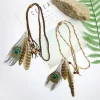 pièce de sauna en plumes indiennes, coiffure amérindienne, bandes de sauna boho, bijoux hiphelicopter