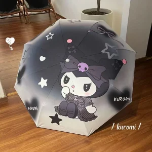 Sanrio Kawaii Kuromi Parasol entièrement automatique Parasol My Melody Anime dessin animé doux exquis manuel pliable parapluies Sanrio Kawaii Kuromi Parasol entièrement automatique Parasol My Melody Anime dessin animé doux exquis manuel pliable parapluies
