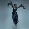 costume de danse classique pour femmes, robe en gaze fluide, tenue d'entraînement de style chinois, robe en gaze du rythme du corps féminin, martial