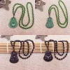 pendentif bouddha chinois naturel classique, collier en jade, bijoux de charme à la mode, amulette porte bonheur sculptée, cadeaux pour femmes et hommes