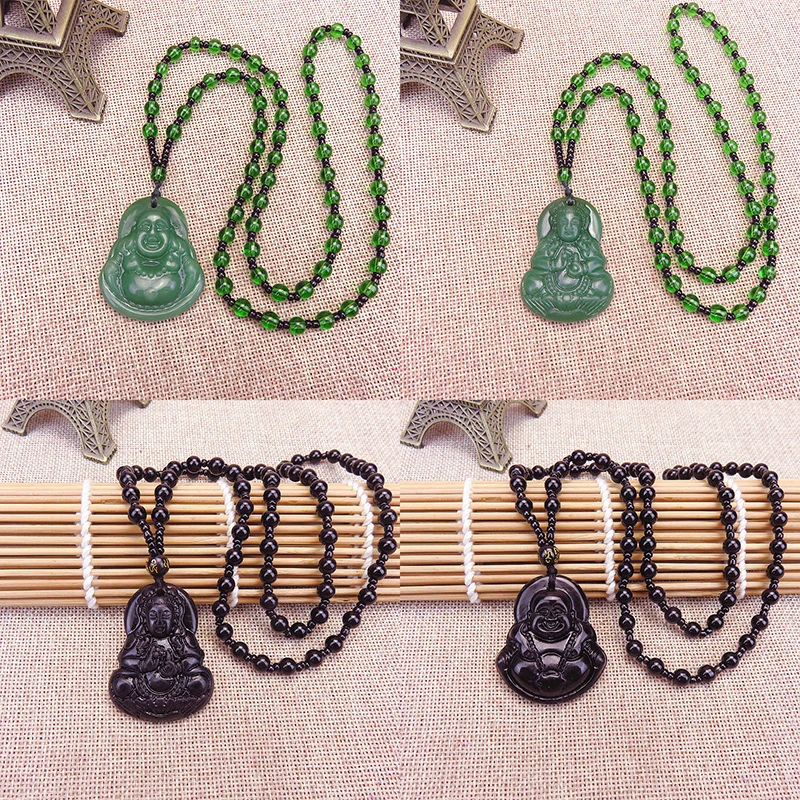 pendentif bouddha chinois naturel classique, collier en jade, bijoux de charme à la mode, amulette porte bonheur sculptée, cadeaux pour femmes et hommes pendentif bouddha chinois naturel classique, collier en jade, bijoux de charme à la mode, amulette porte bonheur sculptée, cadeaux pour femmes et hommes