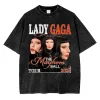 vintage lavé lady gaga the mayhem ball tour 2025 t shirt mode hommes/femmes esthétique haute qualité lavage à l'acide 100% coton t shirts