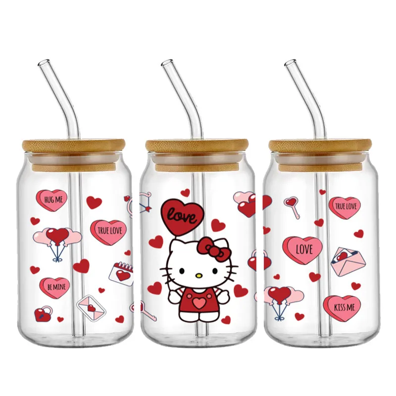sanurgente hello kitty kuromi disney design uv dtf sticker, 16oz cup glass round transfer sticker, label diy logo auto adhésif sanurgente hello kitty kuromi disney design uv dtf sticker, 16oz cup glass round transfer sticker, label diy logo auto adhésif
