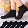5/10 paires femmes été maille cheville athlétique chaussettes de course noir & blanc & gris mince coupe basse chaussettes respirant no show sport hommes chaussettes