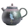 bouilloire à thé en céramique de 260ml, jingdezhen, théière chinoise rétro faite à la main, four en grès, couleur changeante, ensemble d'infuseur kung fu