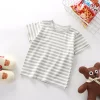 chemise rayée à la mode pour enfants, chemise rouge pour bébés, garçons et filles, t shirts en vrac, vêtements pour filles de 0 à 8 ans, 2025