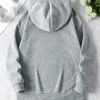 sweat à capuche imprimé de style frais avec nœud bleu créatif pour femmes, automne et hiver 2025, sweat à capuche à manches longues pour vêtements pour femmes