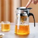 Théière en verre résistante à la chaleur, bouilloire à thé aux fleurs avec passoire, infuseur, service à thé Kung Fu, Pot Puer Oolong avec poignée pour usage domestique