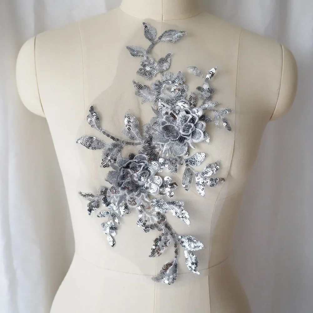paillettes brodées fleur applique dentelle tissu garniture maille col mariage robe de mariée patch de couture robe de soirée décor bricolage artisanat paillettes brodées fleur applique dentelle tissu garniture maille col mariage robe de mariée patch de couture robe de soirée décor bricolage artisanat
