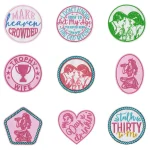 Badge brodé sur le thème du Bar, patchs à repasser pour décoration de vêtements, tissu brodé en Denim avec patchs roses pour filles, DIY bricolage