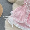 À lacets rose kawaii femme de chambre transparent anime chat mignon lolita sexy lapin halloween costumes dentelle princesse robe cosplay lingerie nouveau