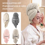Serviette pour cheveux en microfibre, enveloppe Extra Large, séchage rapide, avec bande élastique, serviette pour cheveux douce Ultra absorbante, Turban enveloppant Serviette pour cheveux en microfibre, enveloppe Extra Large, séchage rapide, avec bande élastique, serviette pour cheveux douce Ultra absorbante, Turban enveloppant