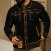cardigan ouvert confortable pour hommes, tricot décontracté avec fausse poche, pull à la mode, automne hiver