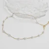 chaîne de cou couleur or pour femmes, style coréen, breloque pour fille, collier ras du cou en perles, chaîne de perles élégante, collier court de clavicule, cadeau