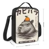 capybara japonais onsen lancheira imprimé sac à déjeuner avec bandoulière mini sac isotherme isolation boîte à déjeuner sac