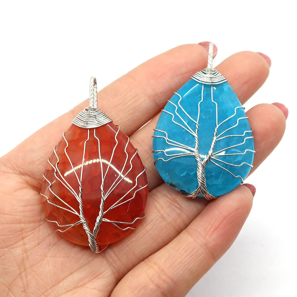 pierre naturelle arbre de vie motif dragon agate pendentif coloré 30x48mm fabrication de bijoux collier à faire soi même boucles d'oreilles accessoires cadeau pierre naturelle arbre de vie motif dragon agate pendentif coloré 30x48mm fabrication de bijoux collier à faire soi même boucles d'oreilles accessoires cadeau
