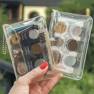 Portefeuille porte-monnaie japonais, portefeuille, mini portefeuille, portefeuille en PVC, petit porte-monnaie Portable, étui à cartes Transparent, boîte à monnaie
