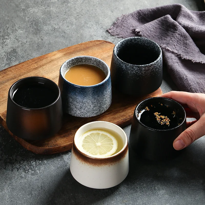 tasse à café en céramique de style japonais, verres à vin, tasses à eau, cadeau, vente en gros, tasses à thé simples en porcelaine de 200ml tasse à café en céramique de style japonais, verres à vin, tasses à eau, cadeau, vente en gros, tasses à thé simples en porcelaine de 200ml