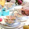 service à thé anglais britannique pour le bureau à domicile, porcelaine de haute qualité, tasse à thé, cuillère en verre, théière, service à thé, cadeau, 73