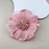 broche en organza et fleurs de rose pour femme, accessoire de ix, 1 pièce