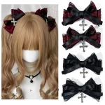 Goth cheveux ornements rue exquis gothique nœud papillon pinces à cheveux dentelle arc côté épingles à cheveux polyvalent Dressing sombre y2k pinces à cheveux Goth cheveux ornements rue exquis gothique nœud papillon pinces à cheveux dentelle arc côté épingles à cheveux polyvalent Dressing sombre y2k pinces à cheveux