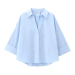 Chemisier Kimono doux pour femmes, col en V, simple boutonnage, manches au poignet, chemise ample, bureau, Y2K, haut surdimensionné, Orange, automne 2025