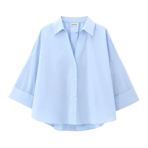 Chemisier Kimono doux pour femmes, col en V, simple boutonnage, manches au poignet, chemise ample, bureau, Y2K, haut surdimensionné, Orange, automne 2025