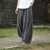 Japonais nouveau coton et lin bloomers Zen taille élastique pantalon ample pantalon décontracté pour femme Japonais nouveau coton et lin bloomers Zen taille élastique pantalon ample pantalon décontracté pour femme