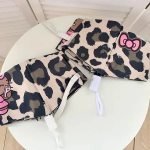 Sanrio parapluie Hawaii peau noire Hello Kitty Parasol résistant aux ultraviolets Parasol pliant manuel dessin animé Kawaii