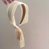 bandes de cheveux vintage avec nœud en ruban pour femmes et filles, élégantes, couleur unie, tempérament, large cerceau pour cheveux, accessoires de coiffure