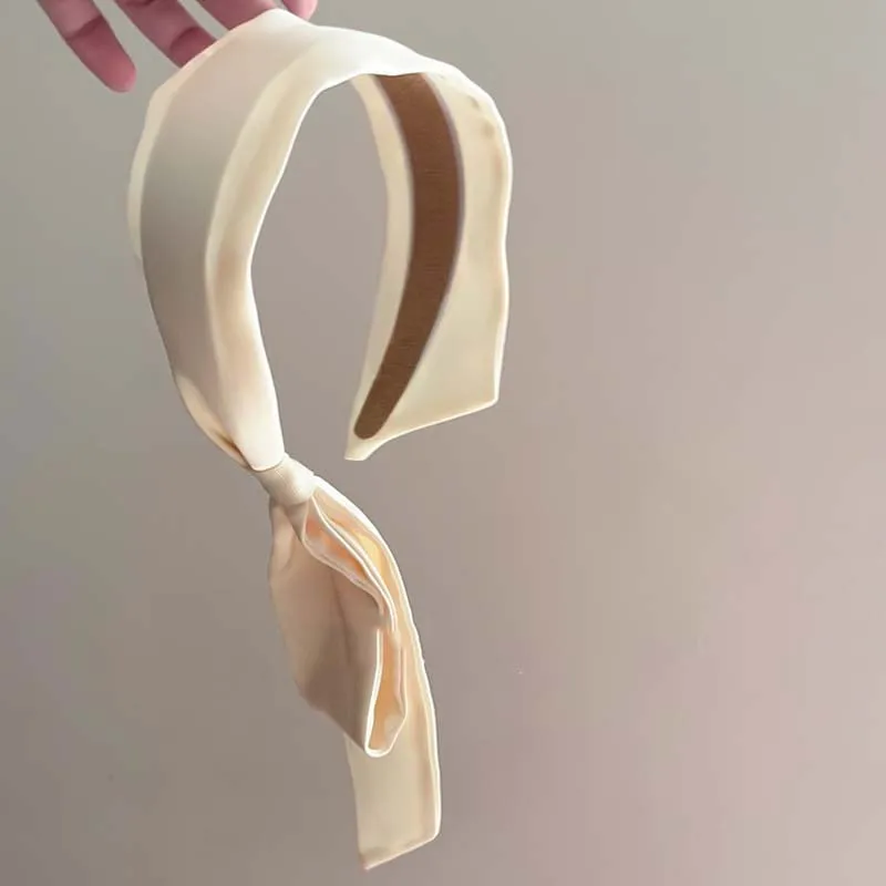 bandes de cheveux vintage avec nœud en ruban pour femmes et filles, élégantes, couleur unie, tempérament, large cerceau pour cheveux, accessoires de coiffure bandes de cheveux vintage avec nœud en ruban pour femmes et filles, élégantes, couleur unie, tempérament, large cerceau pour cheveux, accessoires de coiffure
