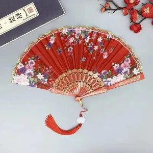 Éventail pliant en soie Vintage de Style chinois, artisanat d&rsquo;art japonais fait à la main, décorations pour la maison, éventail de danse à main, Fans de décoration de salle