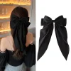 pince à cheveux Élégante en satin rouge pour femme, grand nministériels d, ruban, simple, solide, queue de cheval, Épingle, fille, accessoires