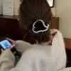chouchou en velours rouge pour femmes, grand bandeau en caoutchouc pour filles, élastique en perles, corde pour cheveux surdimensionnée, chouchou géant noir