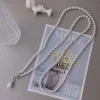 collier long de perles de déclaration coréenne pour les femmes, bijoux de pendentif de personnalité