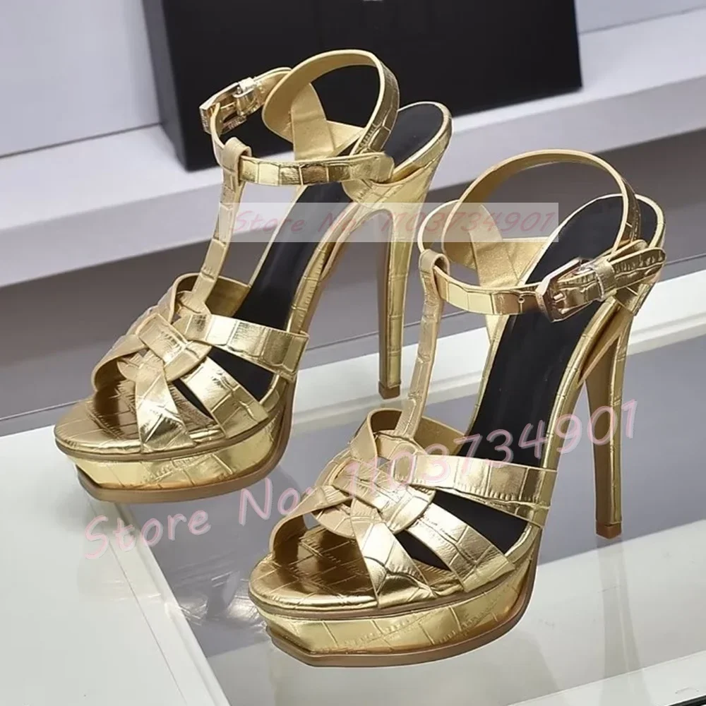 sandales à plateforme en cuir brillant pour femmes, chaussures ouvertes parker, sangle de rinçage, talons hauts pour dames, motif pierre, sexy, élégantes, chaussures de luxe sandales à plateforme en cuir brillant pour femmes, chaussures ouvertes parker, sangle de rinçage, talons hauts pour dames, motif pierre, sexy, élégantes, chaussures de luxe