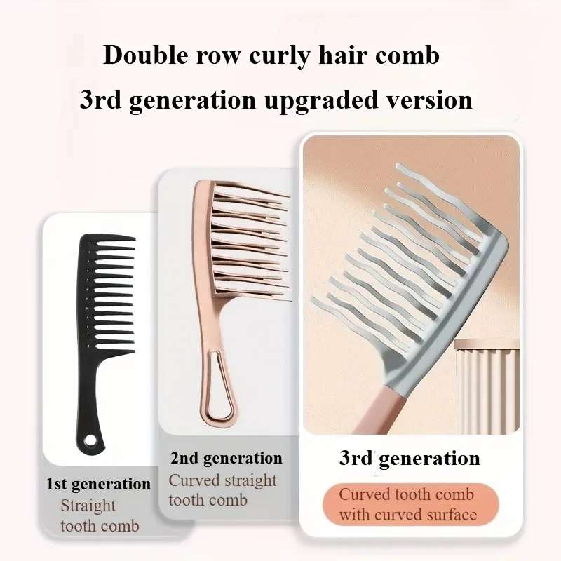 peignes à cheveux à double dents larges, idéaux pour les boucles longues et les styles volumineux, gestion des cheveux bouclés et massage à domicile, soins capillaires élégants, 1 pièce peignes à cheveux à double dents larges, idéaux pour les boucles longues et les styles volumineux, gestion des cheveux bouclés et massage à domicile, soins capillaires élégants, 1 pièce