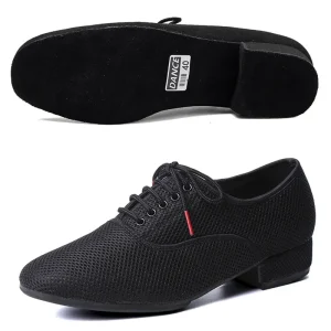 Chaussures de danse latine pour hommes, Salsa Jazz, salle de bal, Tango moderne, maille noire, semelle souple, entraînement de Tennis, 39-46 Chaussures de danse latine pour hommes, Salsa Jazz, salle de bal, Tango moderne, maille noire, semelle souple, entraînement de Tennis, 39-46