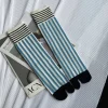 chaussettes de sport rayées en coton peigné coloré pour femmes, chaussettes tabi fendues, tube moyen japonais, mode rétro, harajuku