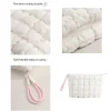 pochette de maquillage bouffante de style coréen, couleur unie avec fermeture éclair, sac à main nuage de grande capacité, sac à cosmétiques doux pour femmes et filles
