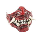 Demi-visage Cosplay rouge Prajna masque effrayant habiller samouraï Cosplay masque mascarade 3D japonais masque jouet Halloween Demi-visage Cosplay rouge Prajna masque effrayant habiller samouraï Cosplay masque mascarade 3D japonais masque jouet Halloween