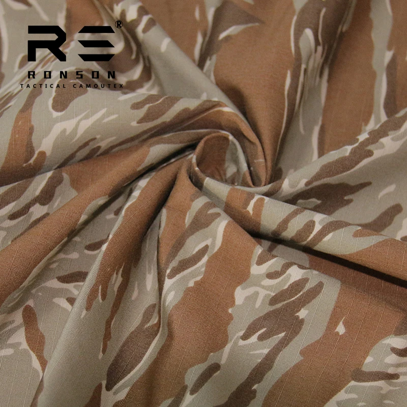 tissu ripstop 50% nylon 50% coton, bande de tigre, tissu tactique de camouflage désert/bleu, pour uniforme, en stock, offre spéciale tissu ripstop 50% nylon 50% coton, bande de tigre, tissu tactique de camouflage désert/bleu, pour uniforme, en stock, offre spéciale