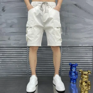 Vêtements de travail fins et décontractés pour hommes japonais, cinq points, amples, polyvalents, pantalons de sport mi-sports, été Vêtements de travail fins et décontractés pour hommes japonais, cinq points, amples, polyvalents, pantalons de sport mi-sports, été