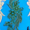une paire de foulards en diamant faits à la main, matériel de perles pour robe de soirée, tissu de cou, paillettes perlées, décoration de vêtements appliqués