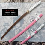 Ensemble de 2 épées d’entraînement de samouraï japonais Katana et Wakizashi, lame en bois de palissandre/wengé, bois dur massif laqué Saya, non tranchant Ensemble de 2 épées d’entraînement de samouraï japonais Katana et Wakizashi, lame en bois de palissandre/wengé, bois dur massif laqué Saya, non tranchant
