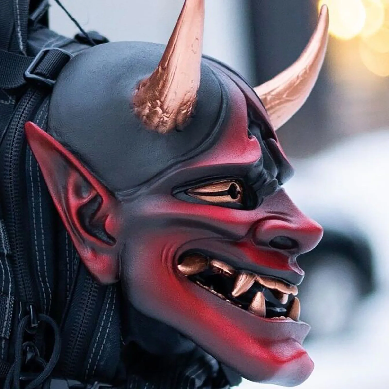 masque en latex japonais prajna oni, cosplay samouraï noh kabuki assassin demon mesurosts, masques visage effrayant, accessoires de costume de ixd'halloween masque en latex japonais prajna oni, cosplay samouraï noh kabuki assassin demon mesurosts, masques visage effrayant, accessoires de costume de ixd'halloween