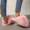 pantoufles d'intérieur innovantes pour femmes, antidérapantes, tête ronde, garde au chaud, chaussures one kick pour femmes, pantoufles de maison légères en daim, nouvelle collection 2025